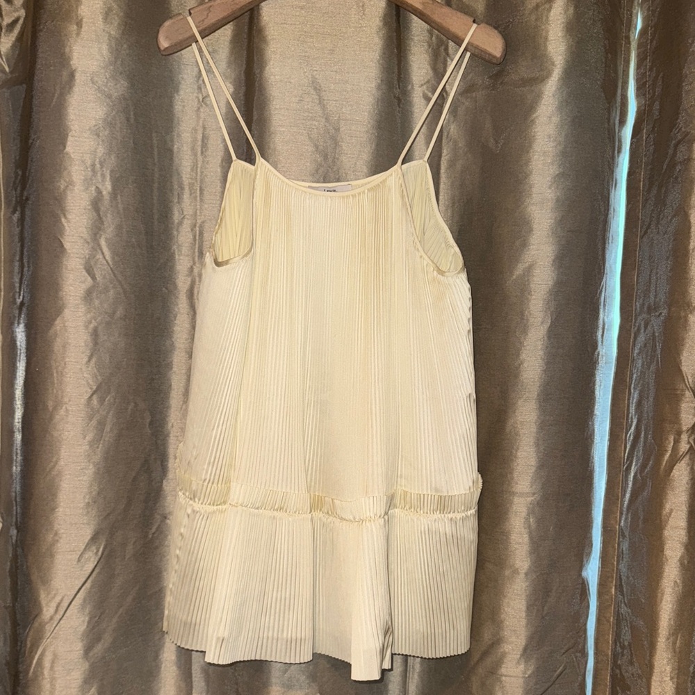 Lewit Ivory Pleated Spaghetti Strap Top